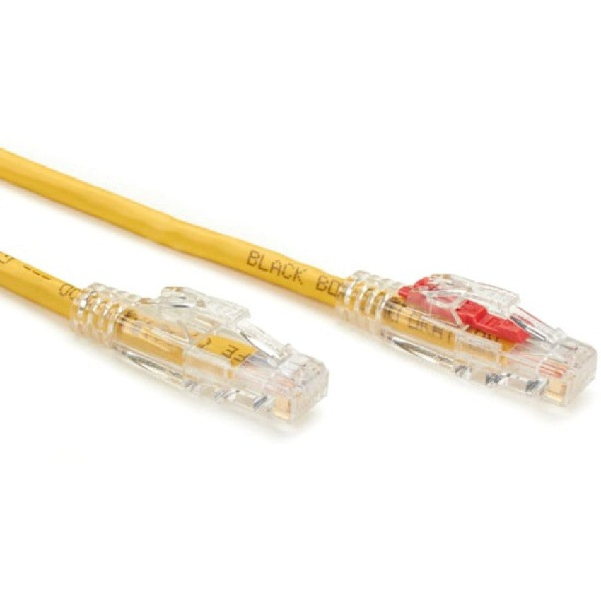 Black Box Cat6 550-mhz Locking Snagless Stranded Ethernet Patch Cable-unshielded (utp), Cm Pvc (rj45 M/m), Yellow, 7-ft. (2.1-m) (C6PC70YL07)