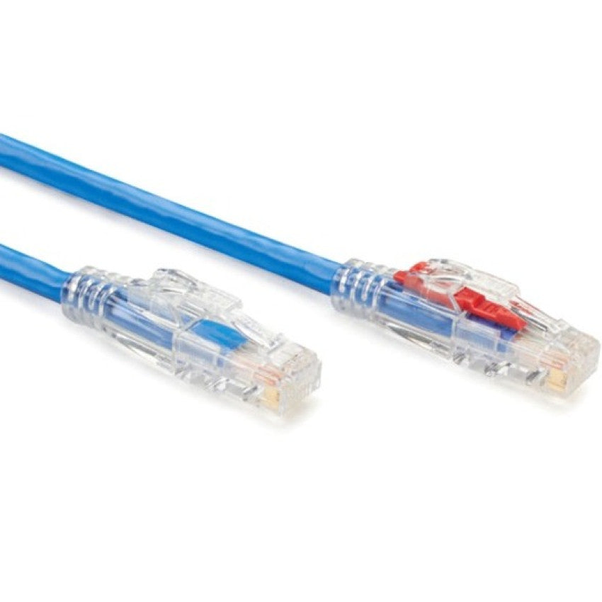 Black Box Cat6 550-mhz Locking Snagless Stranded Ethernet Patch Cable - Unshielded (utp), Cm Pvc (rj45 M/m), Blue, 1-ft. (0.3-m) (C6PC70BL01)