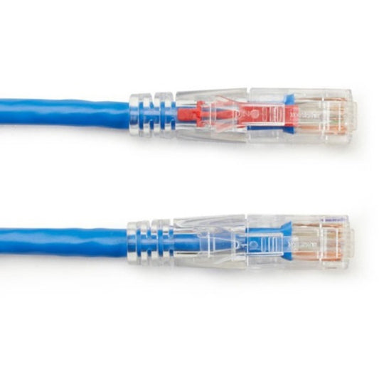 Black Box Cat6 550-mhz Locking Snagless Stranded Ethernet Patch Cable - Unshielded (utp), Cm Pvc (rj45 M/m), Blue, 2-ft. (0.6-m) (C6PC70BL02)