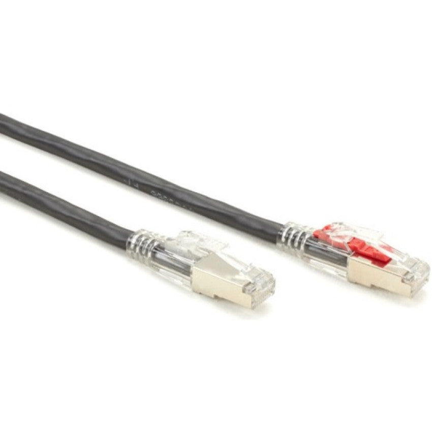 Black Box Cat6a 650-mhz Locking Snagless Stranded Ethernet Patch Cable-shielded(s/ftp), Cm Pvc (rj45 M/m), Black, 10-ft. (3.0-m) (C6APC80SBK10)