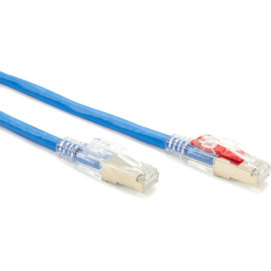 Black Box Cat6a 650-mhz Locking Snagless Stranded Ethernet Patch Cable-shielded (s/ftp), Cm Pvc (rj45 M/m), Blue, 3-ft. (0.9-m) (C6APC80SBL03)