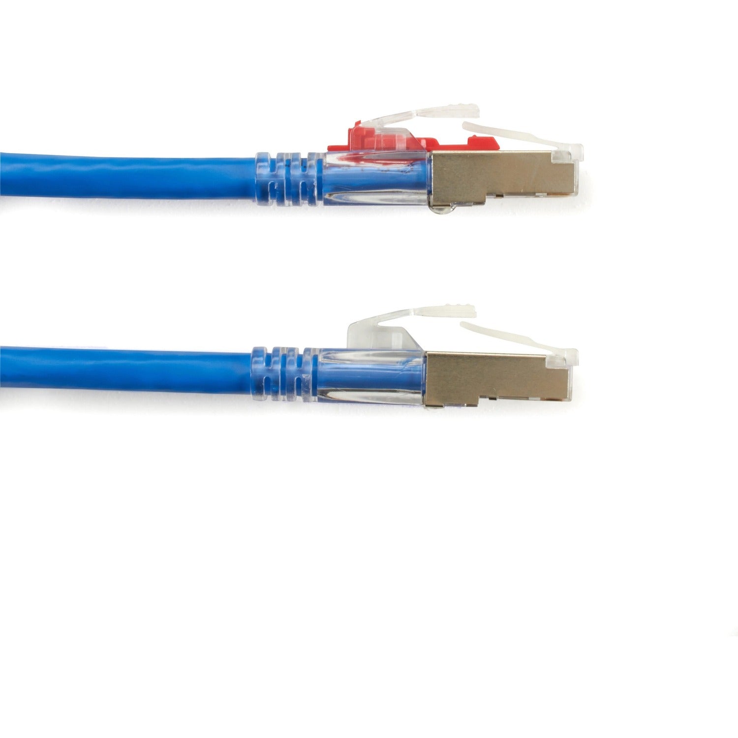 Black Box Cat6a 650-mhz Locking Snagless Stranded Ethernet Patch Cable-shielded (s/ftp), Cm Pvc (rj45 M/m), Blue, 3-ft. (0.9-m) (C6APC80SBL03)