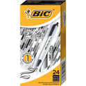 BIC Clic Stic Fashion Retractable Ball Point Pen, Black, 24 Pack (CSM241BLK)