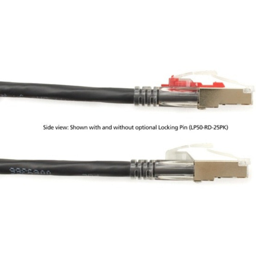 Black Box Cat6a 650-mhz Locking Snagless Stranded Ethernet Patch Cable-shielded (s/ftp), Cm Pvc (rj45 M/m), Black, 5-ft. (1.5-m) (C6APC80SBK05)