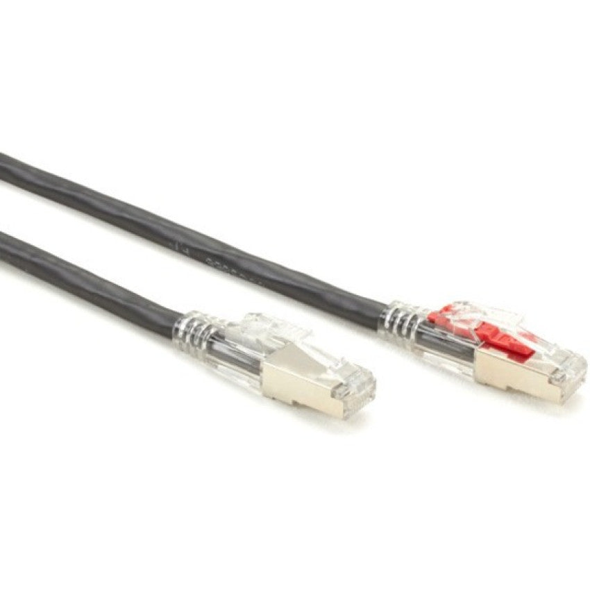 Black Box Cat6a 650-mhz Locking Snagless Stranded Ethernet Patch Cable-shielded (s/ftp), Cm Pvc (rj45 M/m), Black, 7-ft. (2.1-m) (C6APC80SBK07)