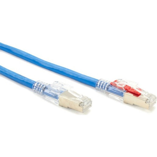 Black Box Cat6a 650-mhz Locking Snagless Stranded Ethernet Patch Cable-shielded (s/ftp), Cm Pvc (rj45 M/m), Blue, 5-ft. (1.5-m) (C6APC80SBL05)