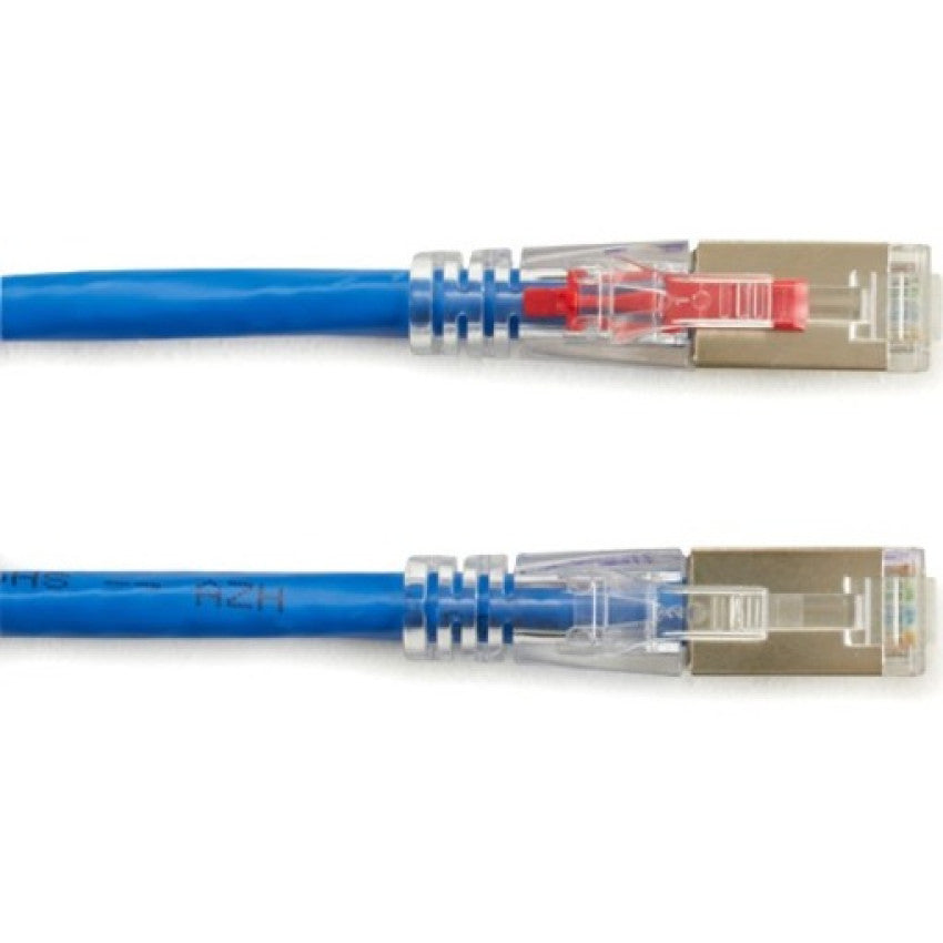 Black Box Cat6a 650-mhz Locking Snagless Stranded Ethernet Patch Cable-shielded (s/ftp), Cm Pvc (rj45 M/m), Blue, 5-ft. (1.5-m) (C6APC80SBL05)