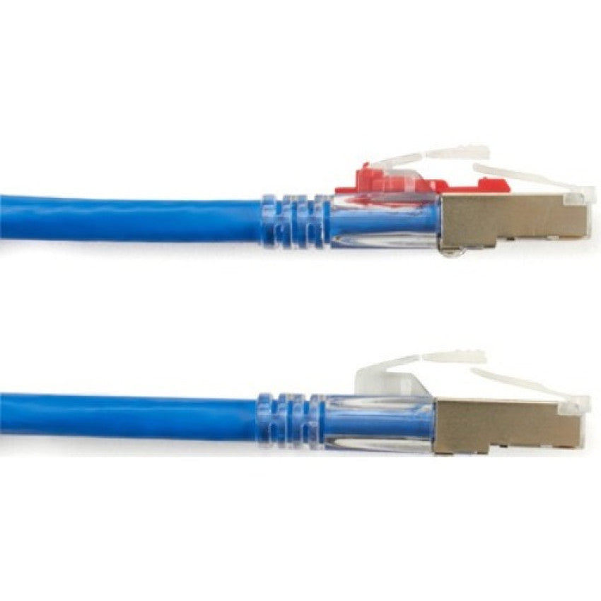 Black Box Cat6a 650-mhz Locking Snagless Stranded Ethernet Patch Cable-shielded (s/ftp), Cm Pvc (rj45 M/m), Blue, 5-ft. (1.5-m) (C6APC80SBL05)