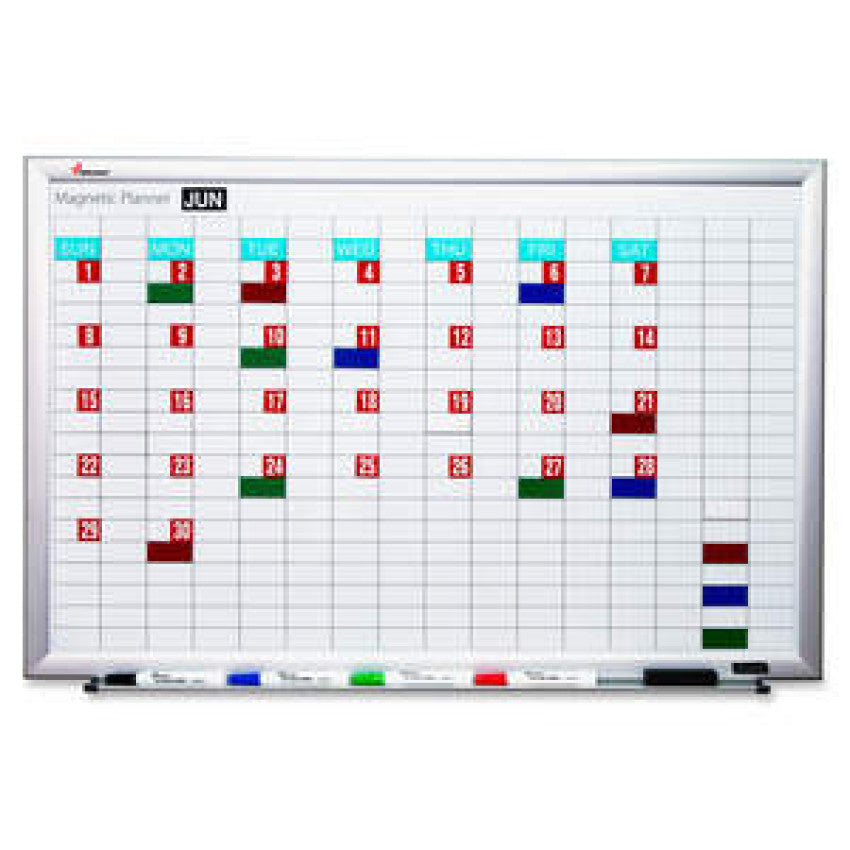 AbilityOne 7110016222127, SKILCRAFT Magnetic Work/Plan Dry Erase Kit, 36 x 24, White Surface, Silver Aluminum Frame