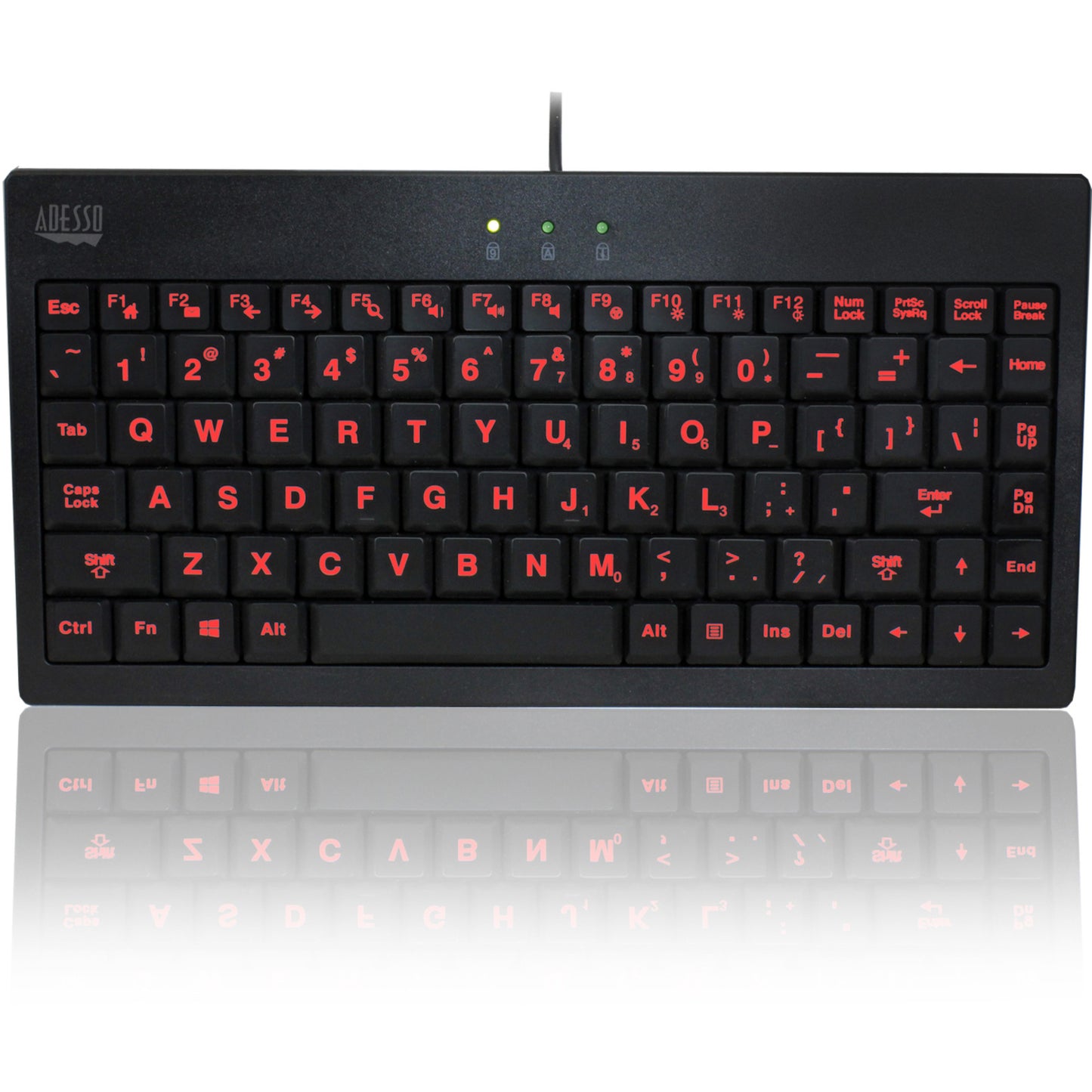 Adesso 3 Colors Illuminated 2x Largeusbkeyboard (AKB110EB)