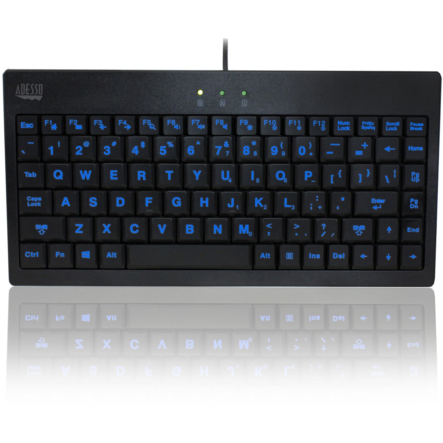 Adesso 3 Colors Illuminated 2x Largeusbkeyboard (AKB110EB)