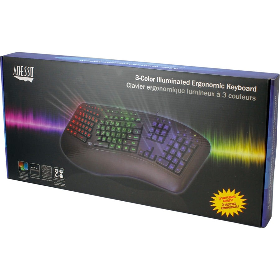 Adesso 3colors Illuminated 2x Usb Keyboard (AKB150EB)