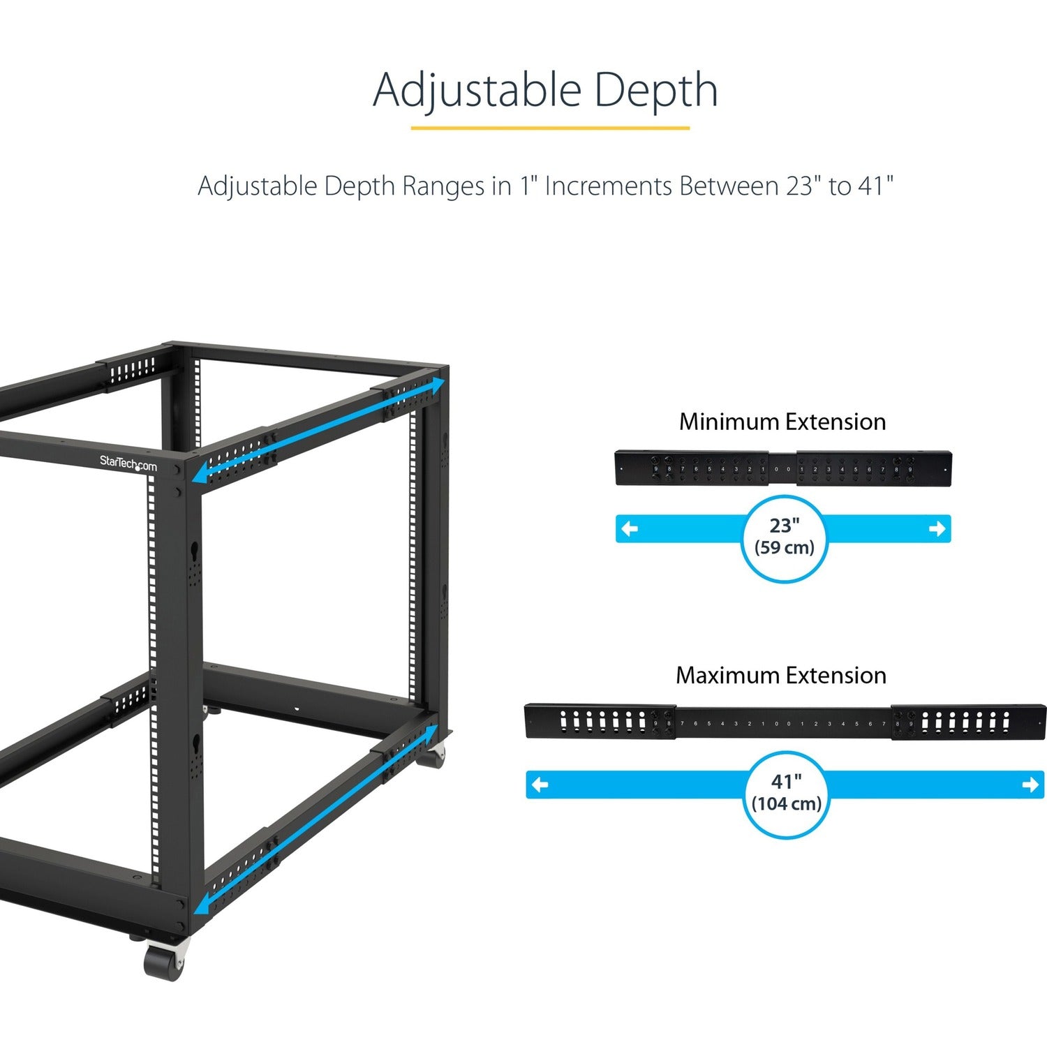 StarTech 12u 19in Open Frame Server Rack 22-40in (4POSTRACK12U)