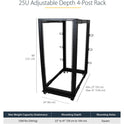 StarTech 25u Adjustable Depth 4 Post Server Rack (4POSTRACK25U)