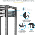 StarTech 25u Adjustable Depth 4 Post Server Rack (4POSTRACK25U)