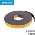 MasterVision 1"x50' Adhesive Magnetic Tape (FM2021)