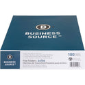 Business Source 1/3 Tab Cut Recycled Top Tab File Folder (44106)