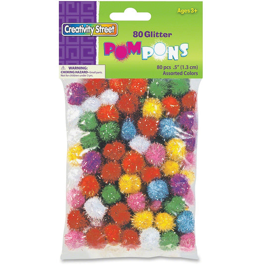 Creativity Street 1/2" Glitter PomPons (811601)