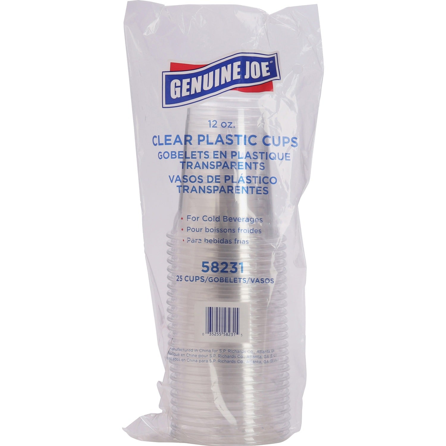 Genuine Joe 12 oz Clear Plastic Cups (58231)