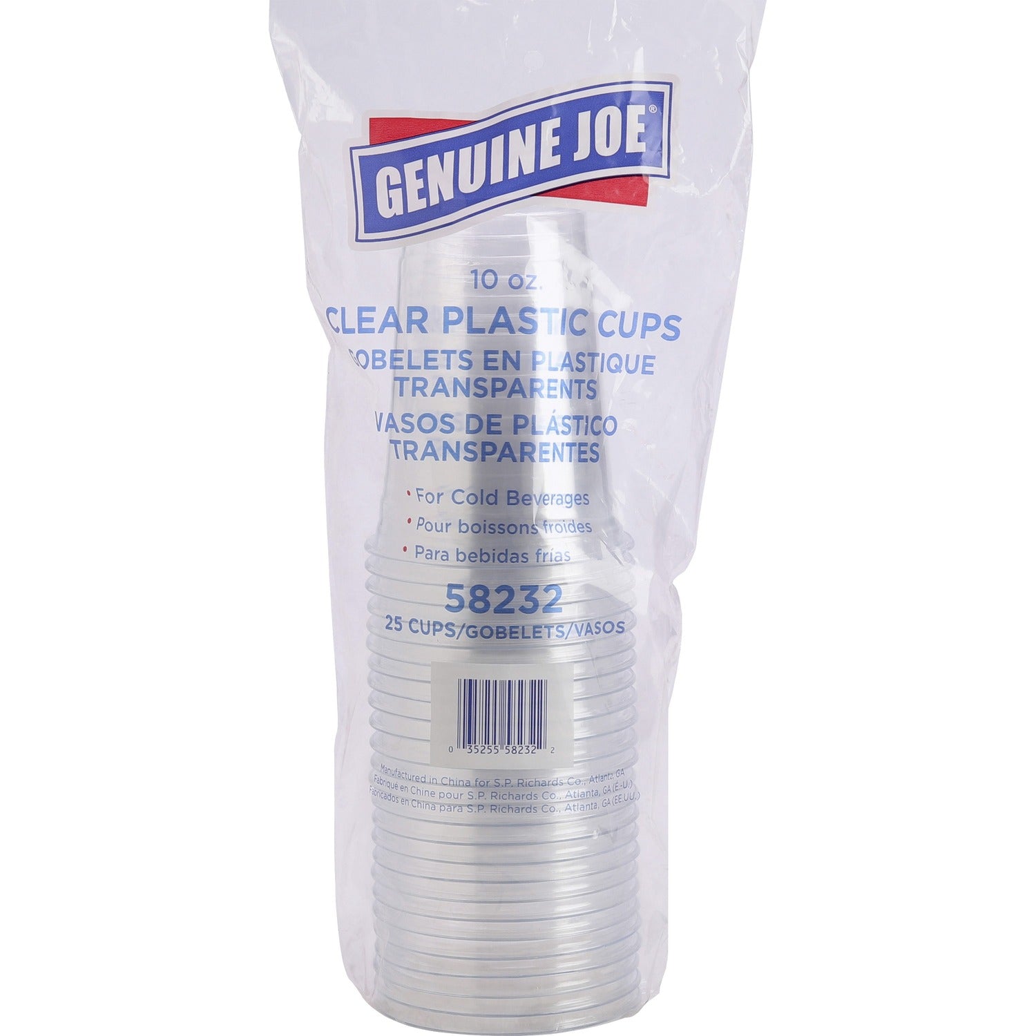 Genuine Joe 10 oz Clear Plastic Cups (58232)