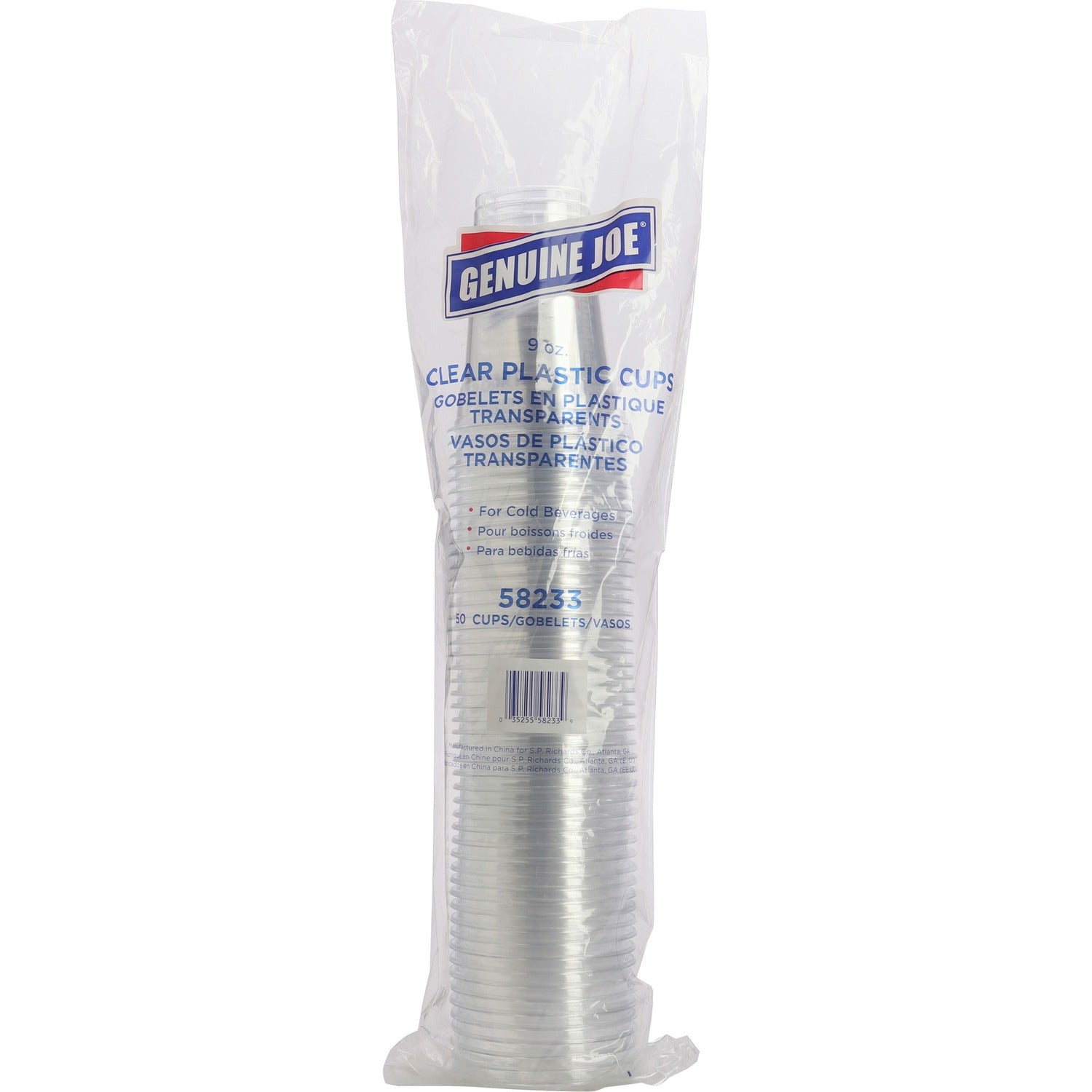 Genuine Joe 9 oz Clear Plastic Cups (58233)