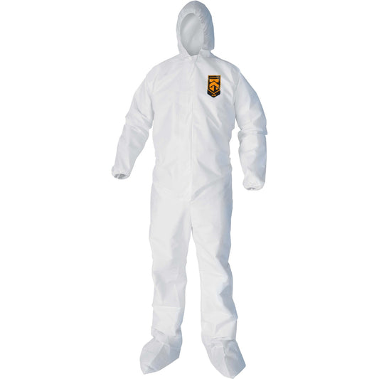 Kleenguard A40 Coveralls - Zipper Front, Elastic Wrists, Ankles, Hood & Boots (44332)