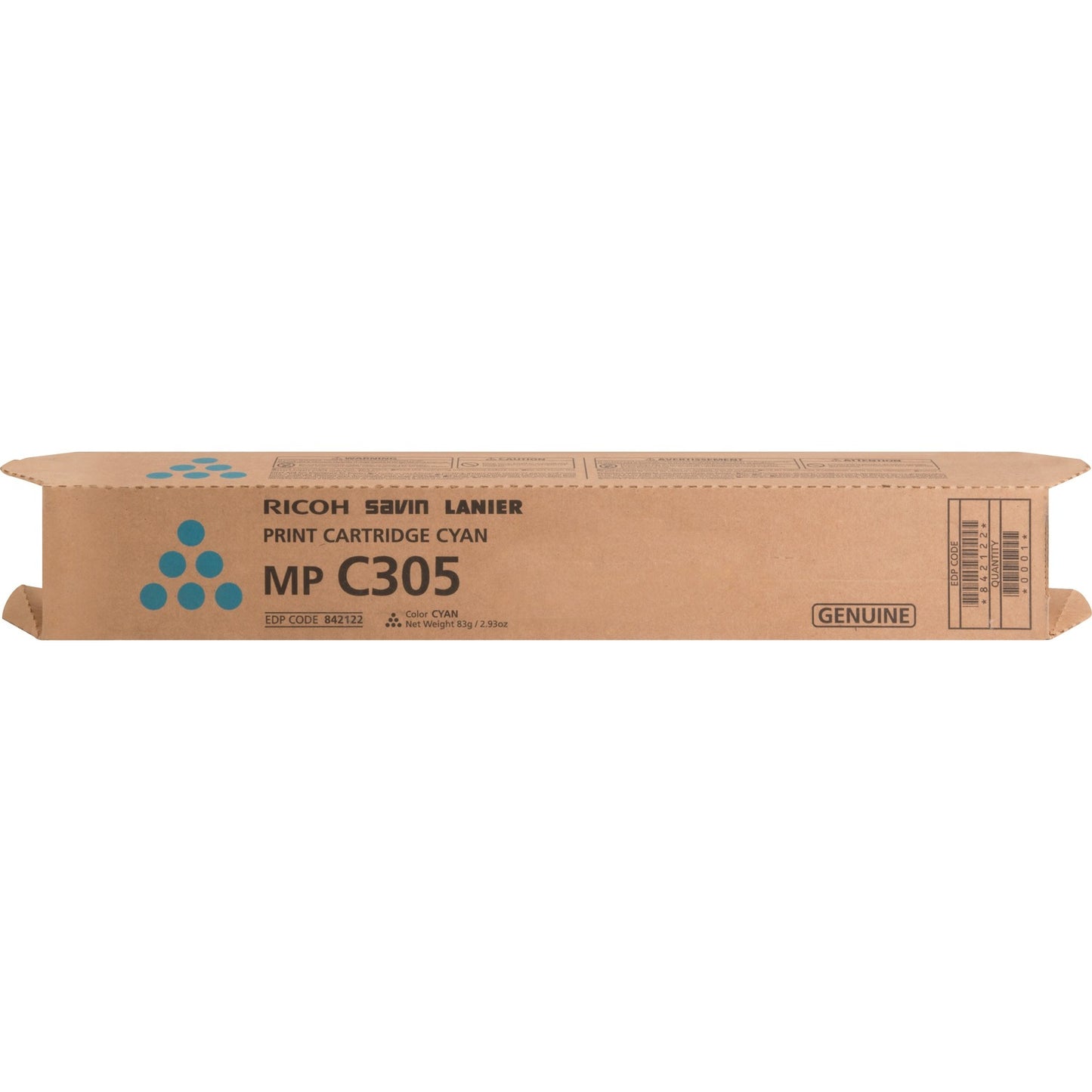 Ricoh Original Laser Toner Cartridge - Cyan - 1 Each (842122)