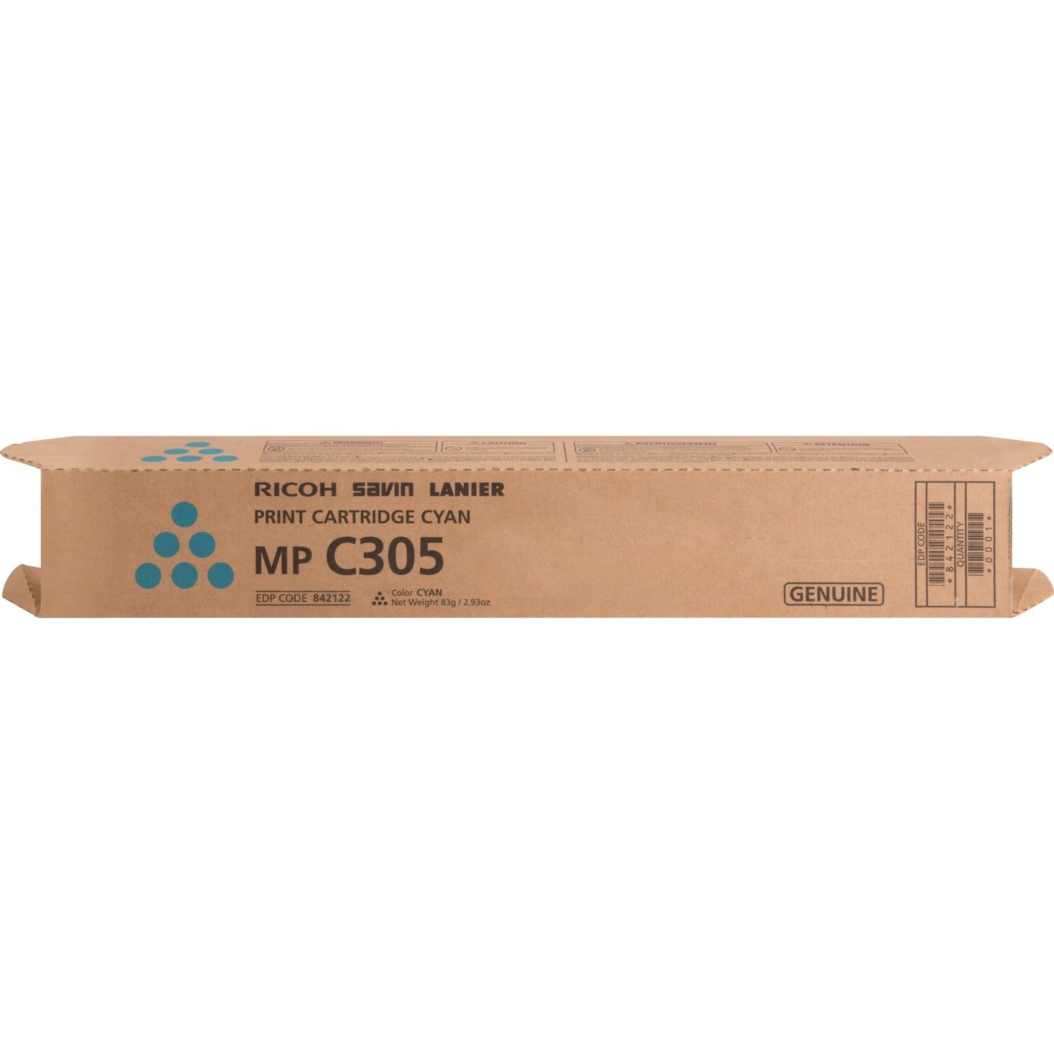 Ricoh Original Laser Toner Cartridge - Cyan - 1 Each (842122)