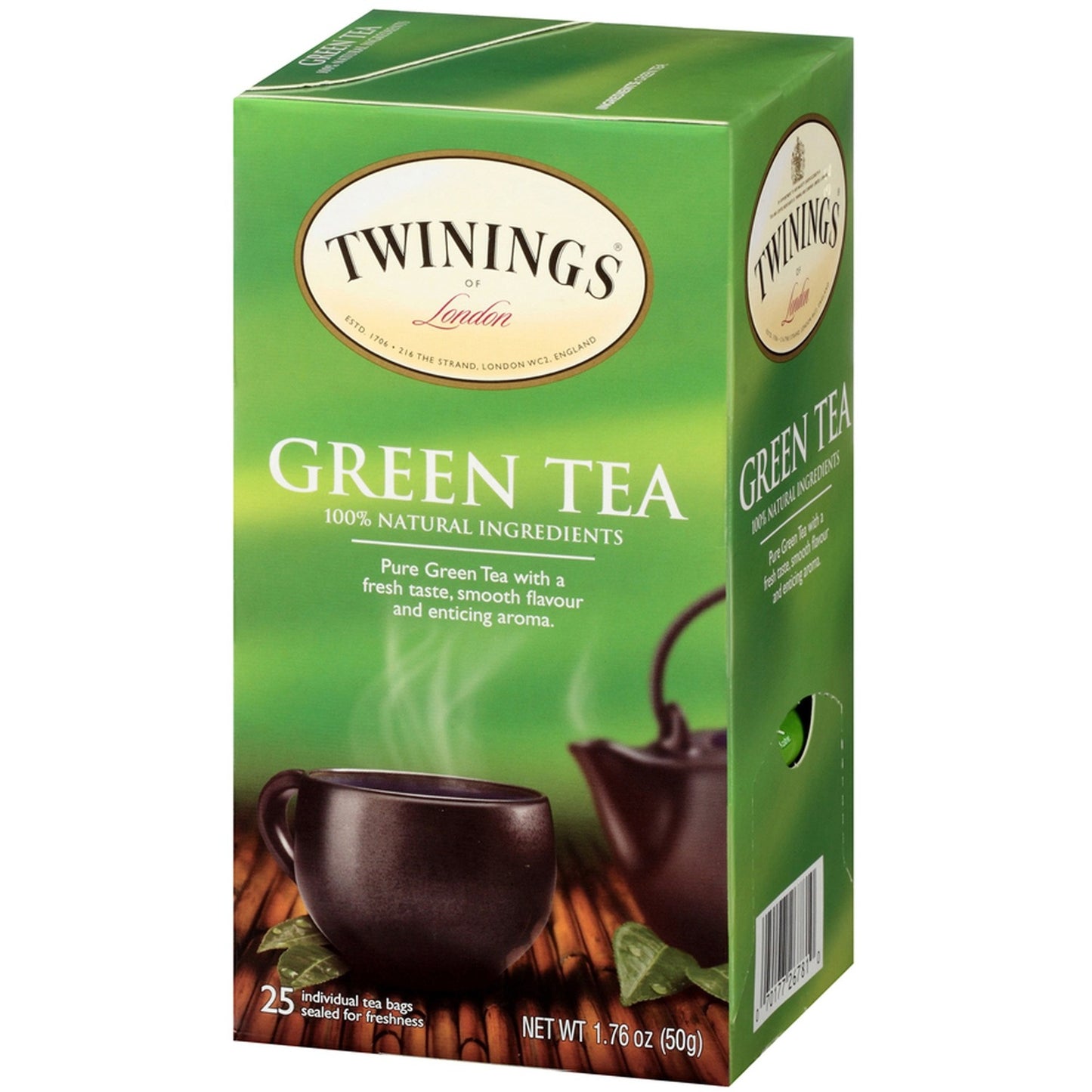 TWININGS Tea Bags, Green, 1.76 oz, 25/Box (09187)