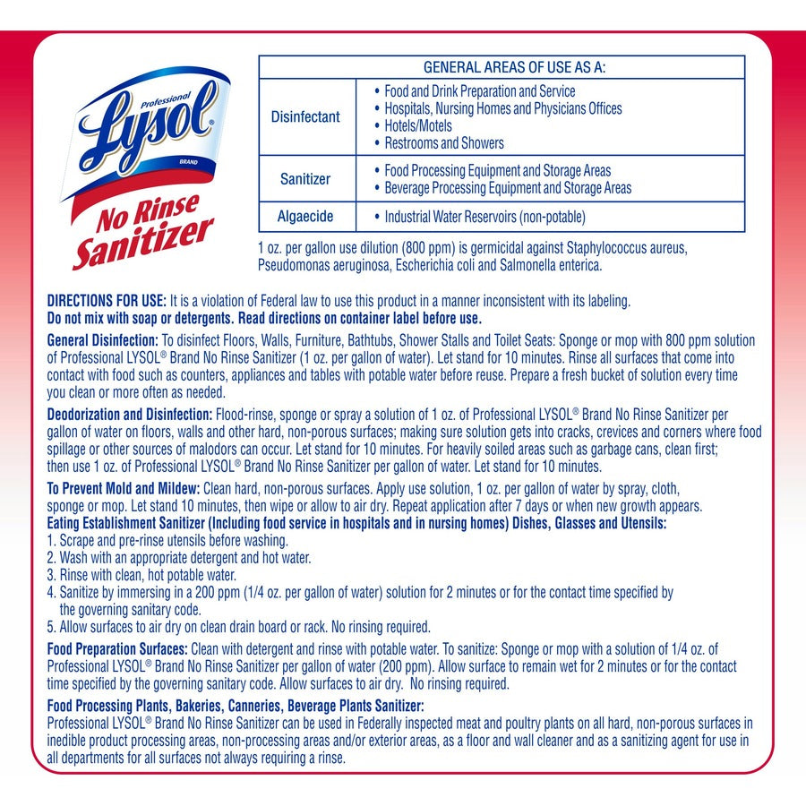 Professional Lysol No Rinse Sanitizer (74389)