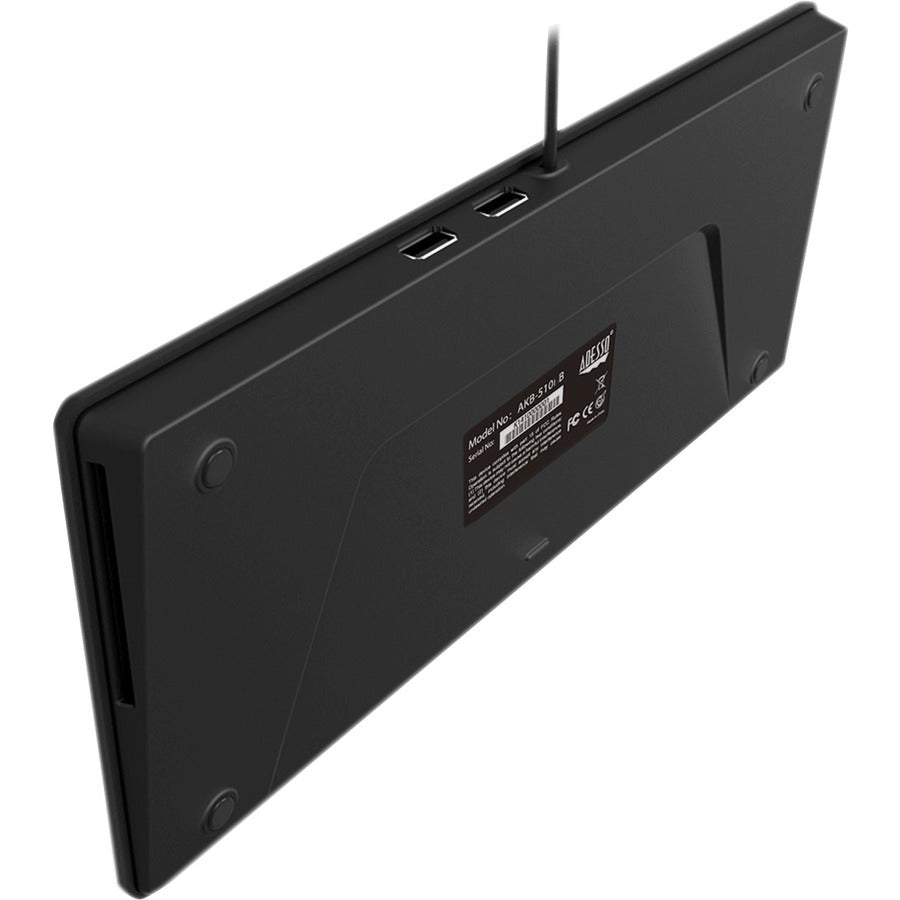 Adesso Slimtouch Mini Usb Keyboard W/ 2 Usb Hub (AKB510HB)