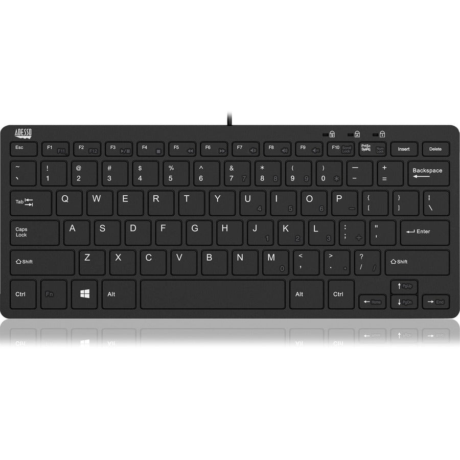 Adesso Slimtouch Mini Usb Keyboard W/ 2 Usb Hub (AKB510HB)