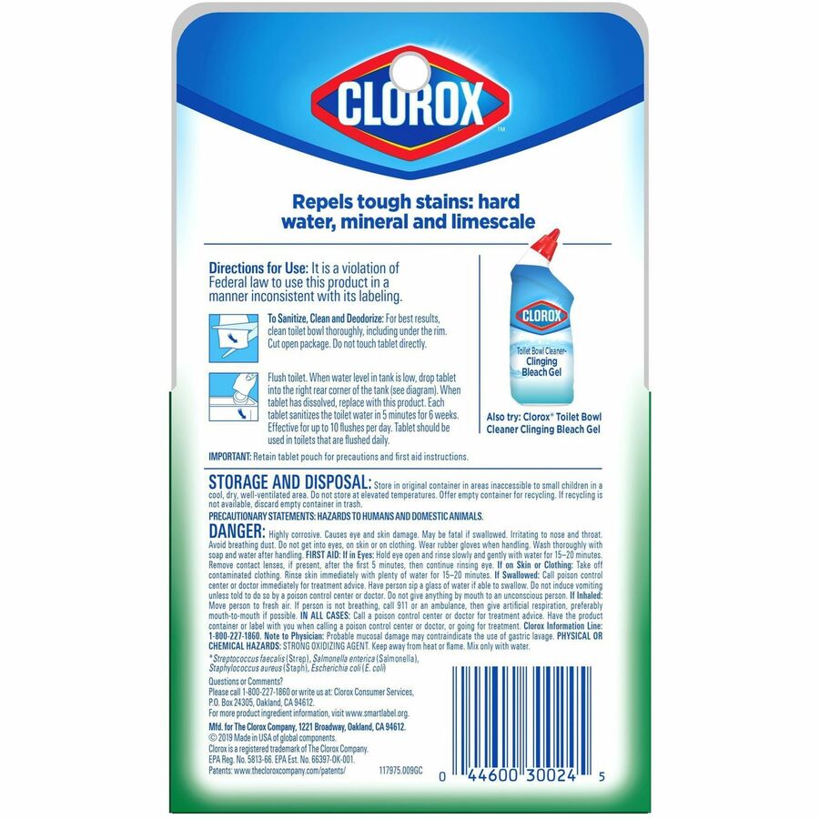 Clorox Ultra Clean Toilet Tablets Bleach (30024)