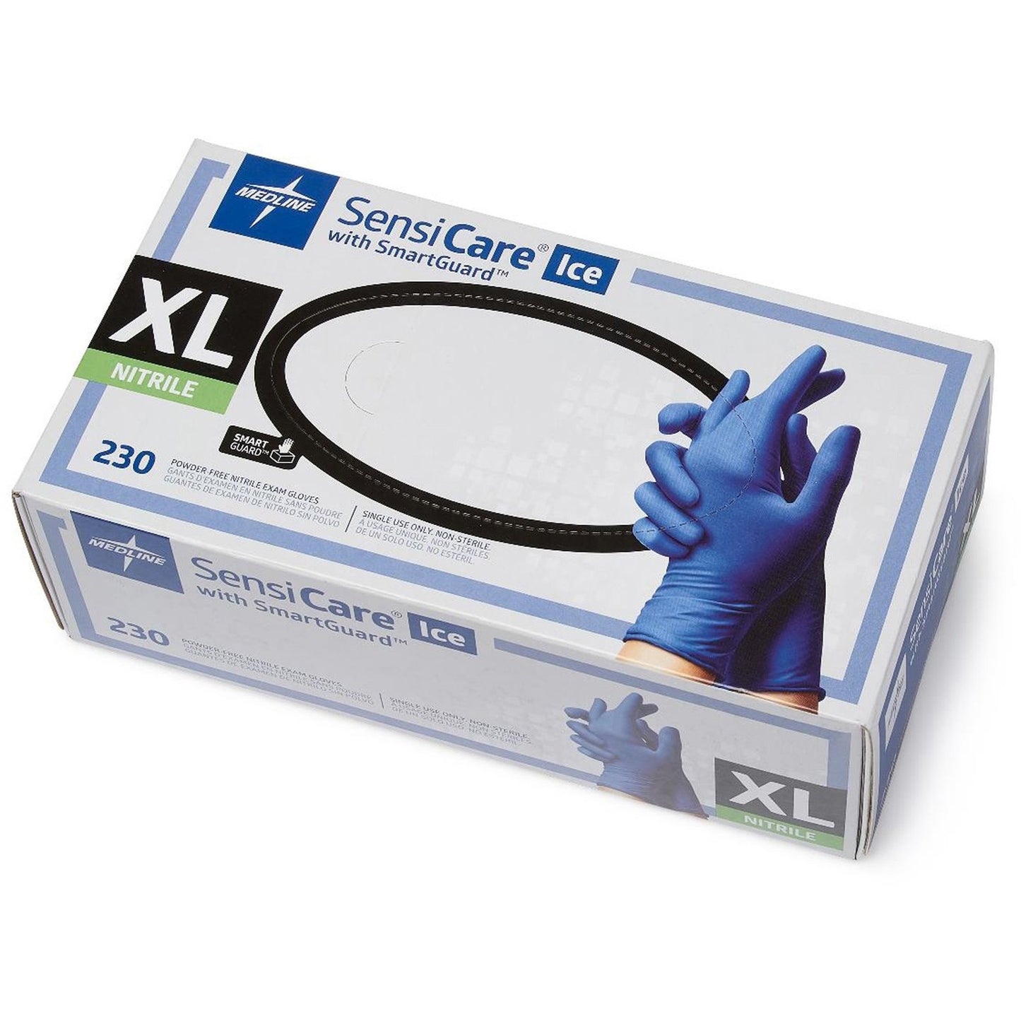 Medline SensiCare Ice Blue Nitrile Exam Gloves (MDS6804)