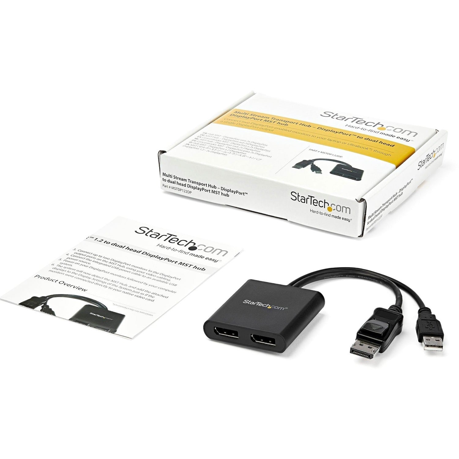 StarTech 2 Port Dp Multi Monitor Adapter Mst Hub (MSTDP122DP)