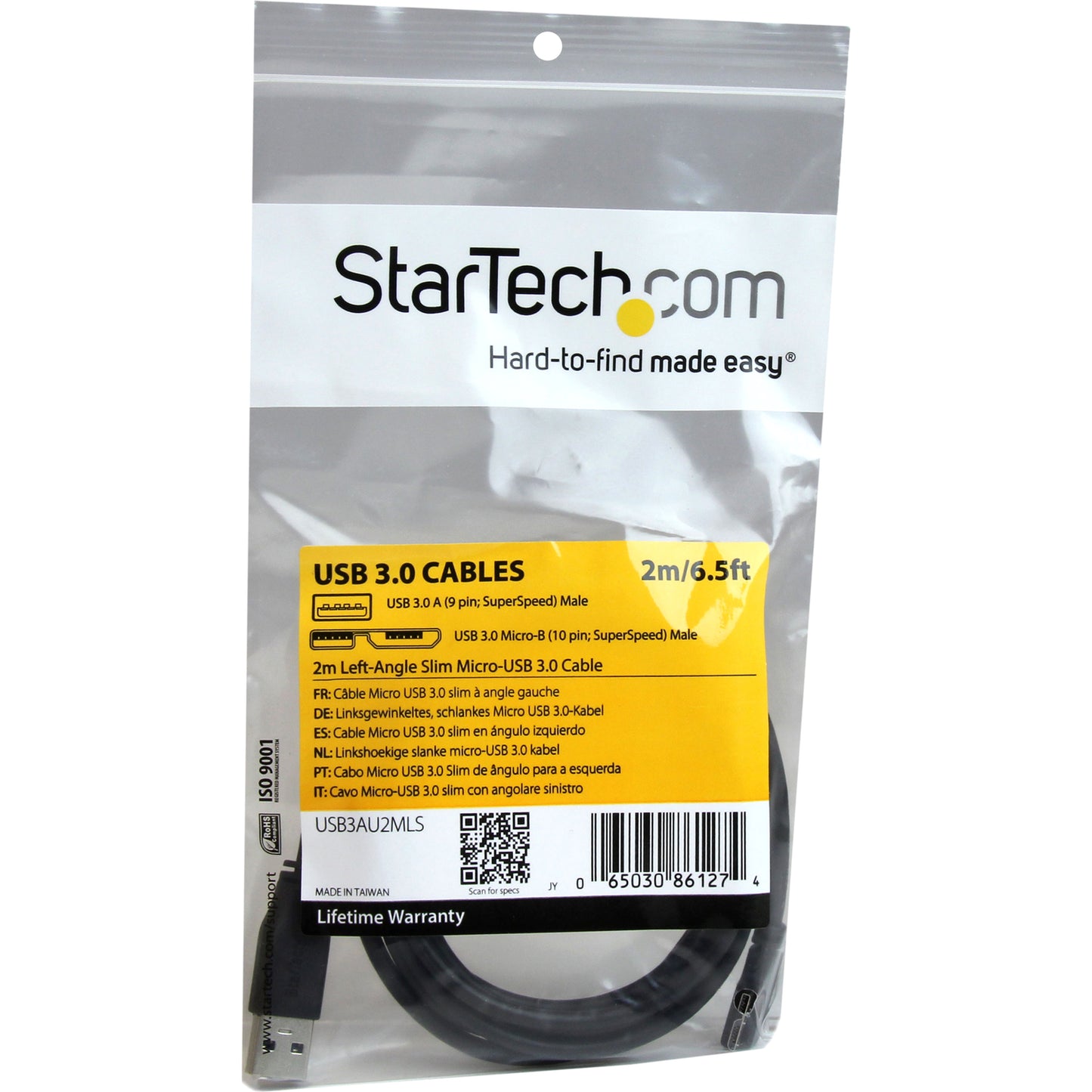 StarTech 2m 6ft Slim Micro Usb 3.0 Cable - M/m (USB3AU2MLS)