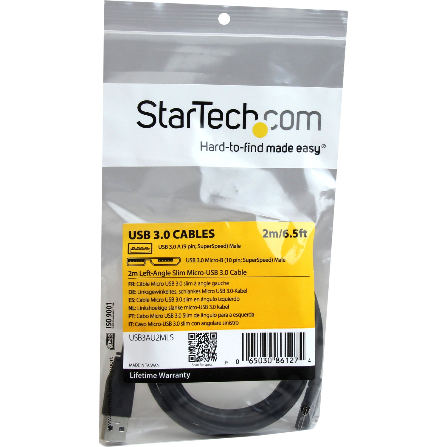 StarTech 2m 6ft Slim Micro Usb 3.0 Cable - M/m (USB3AU2MLS)