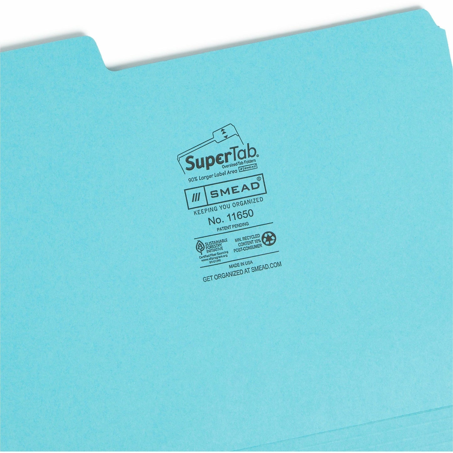 Smead SuperTab 1/3 Tab Cut Letter Recycled Top Tab File Folder (11650)