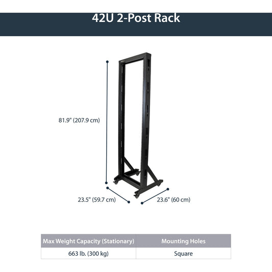StarTech 2-post Server Rack With Casters - 42u (2POSTRACK42)