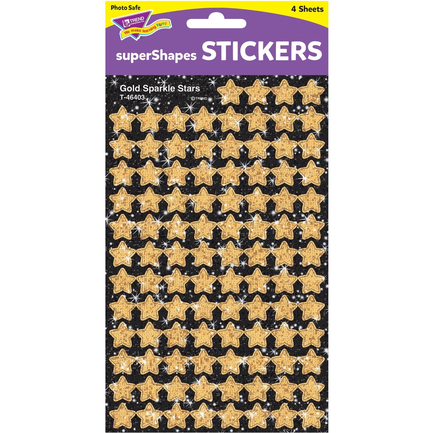 Trend Gold Sparkle Stars superShapes Stickers (46403)