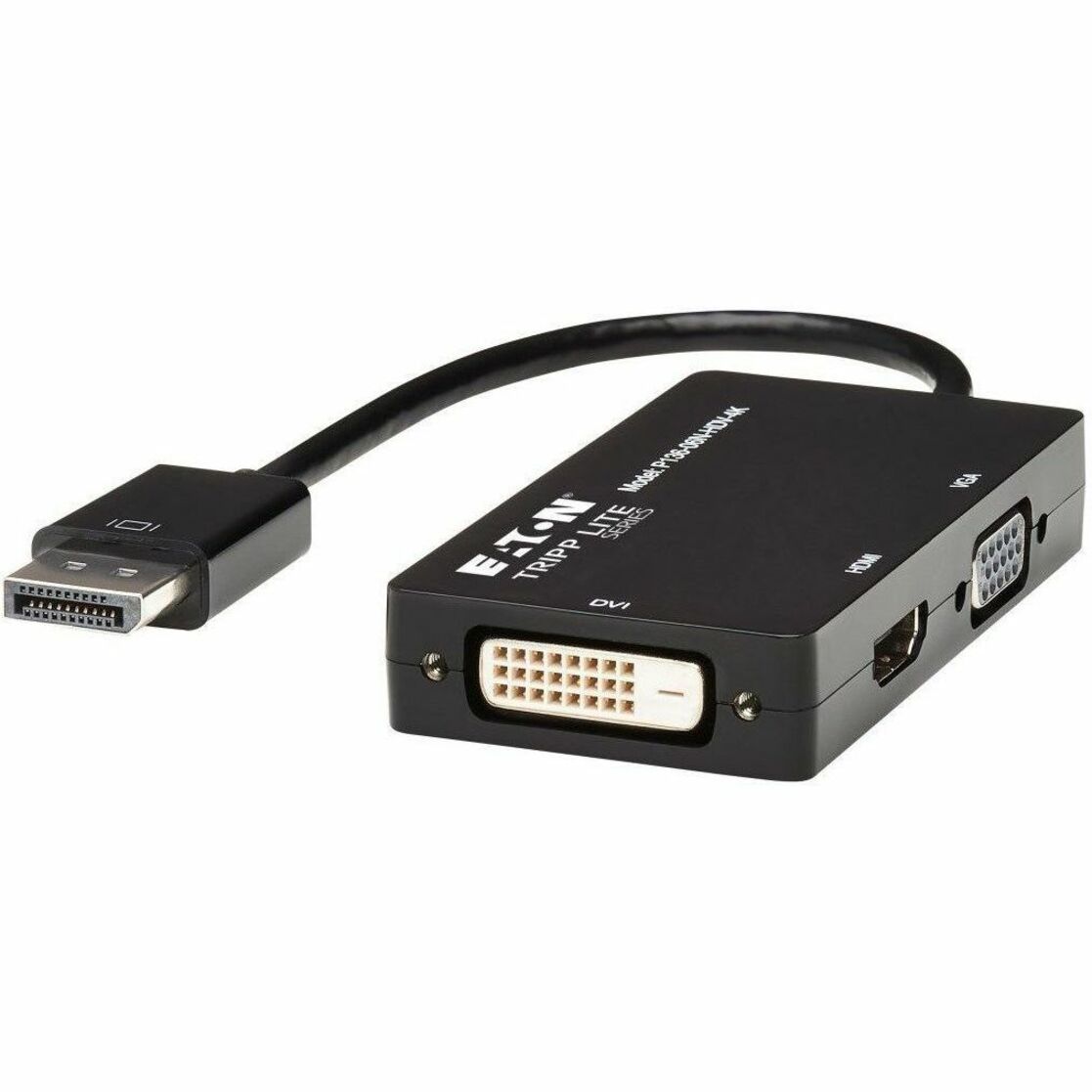 Eaton Tripp Lite Series DisplayPort to VGA/DVI/HDMI All-in-One Converter Adapter, DP ver 1.2, 4K 30 Hz HDMI (P13606NHDV4K)