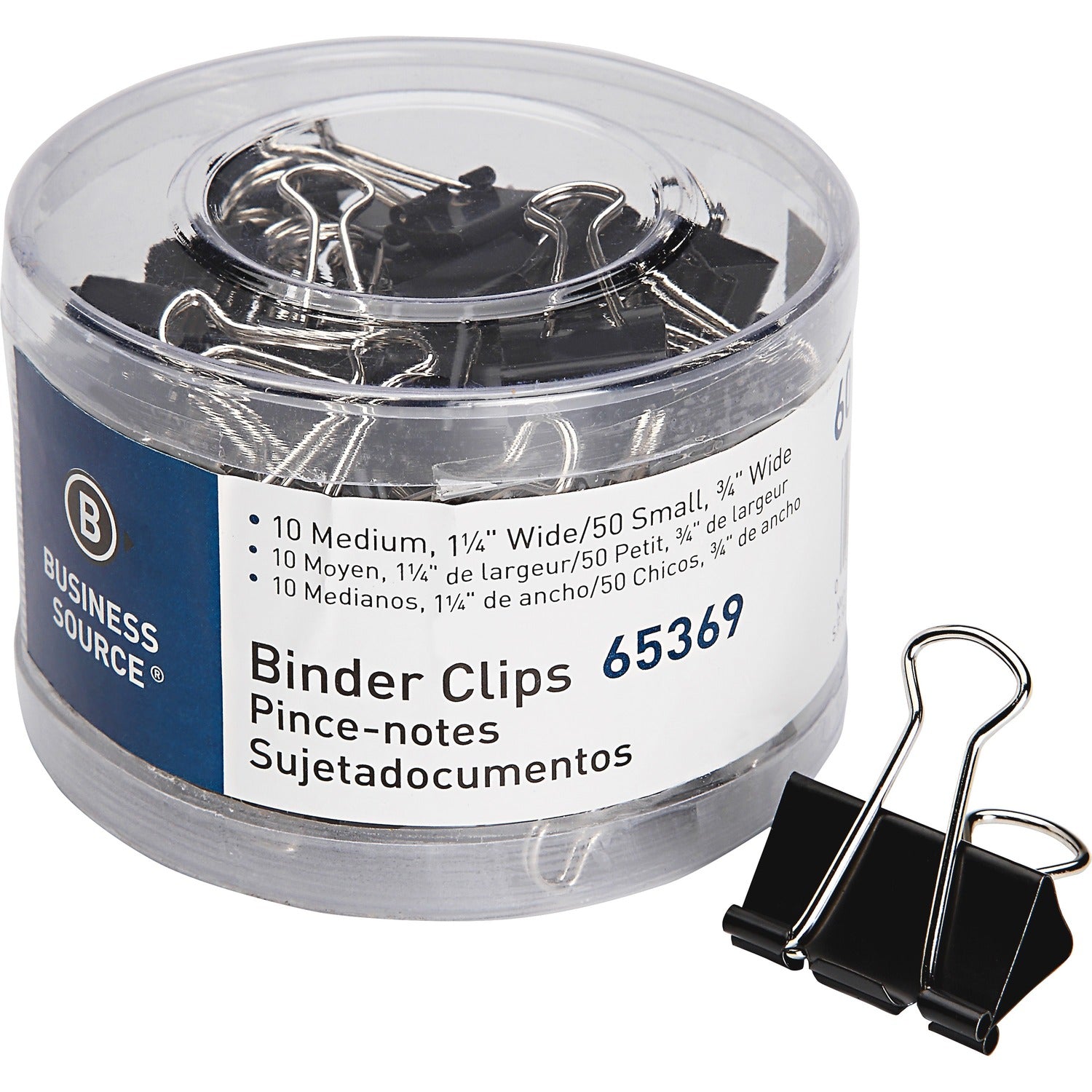 Business Source Small/Medium Binder Clips Set (65369)