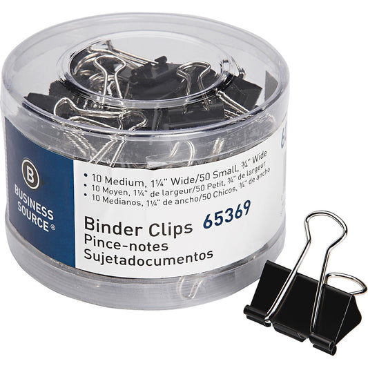 Business Source Small/Medium Binder Clips Set (65369)