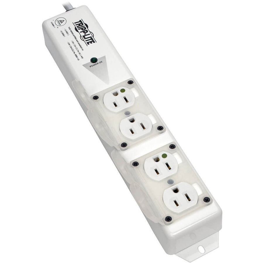 Tripp Lite by Eaton Safe-IT UL 60601-1 Medical-Grade Power Strip for Patient-Care Vicinity, 4x 15A Hospital-Grade Outlets, Safety Covers, 6 ft. Cord (PS406HGULTRA)