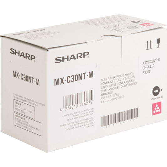 Sharp Original High Yield Laser Toner Cartridge - Magenta - 1 Each (MXC30NTM)