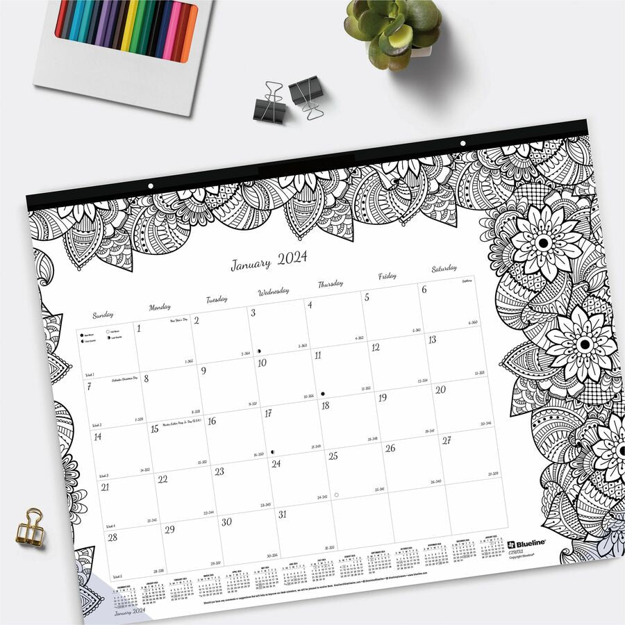 Blueline DoodlePlan Desk Pad - Botanica (C2917311)