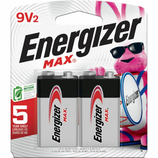 Energizer 9-Volt MAX Alkaline Batteries, 2-Packs (522BP2CT)