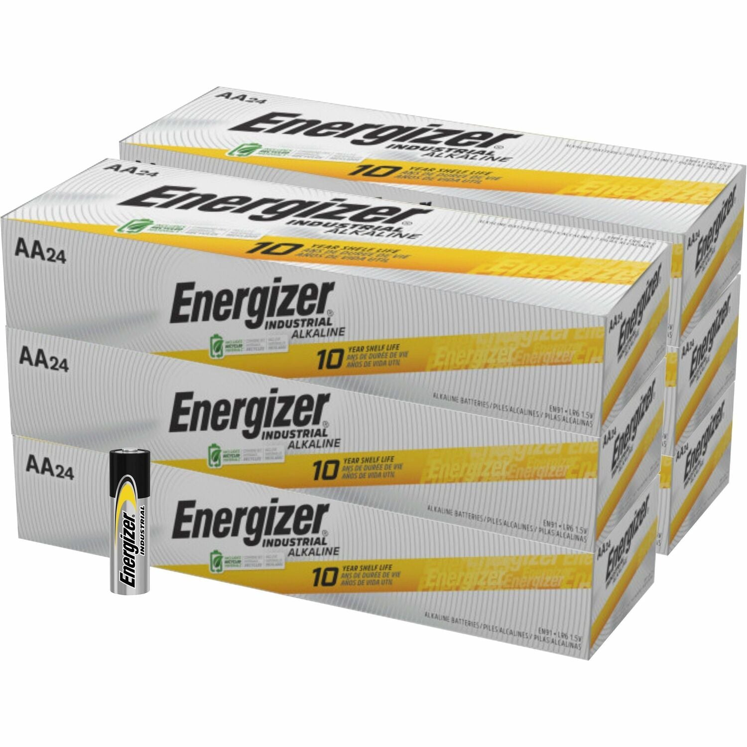 Energizer Industrial Alkaline AA Battery Boxes of 24 (EN91CT)