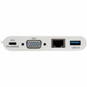 Eaton Tripp Lite Series USB-C Multiport Adapter, VGA, USB 3.x (5Gbps) Hub Port, Gigabit Ethernet and 60W PD Charging, White (U44406NVGUC)