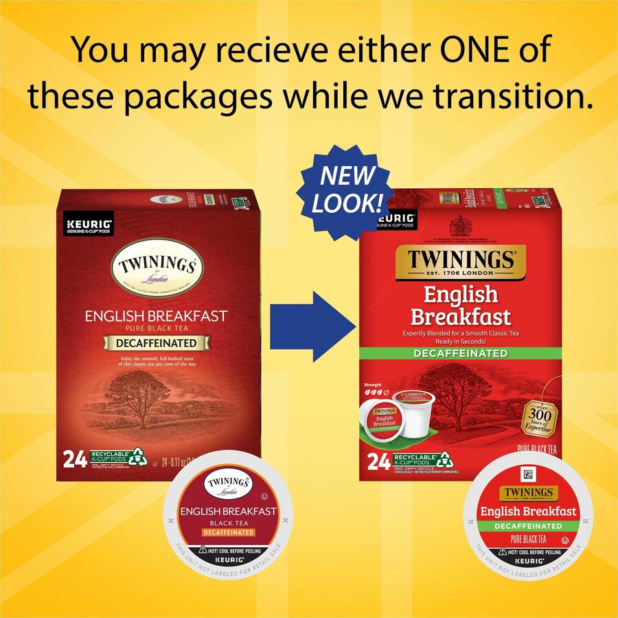 Twinings of London Decaf English Breakfast Black Tea K-Cup (08757)